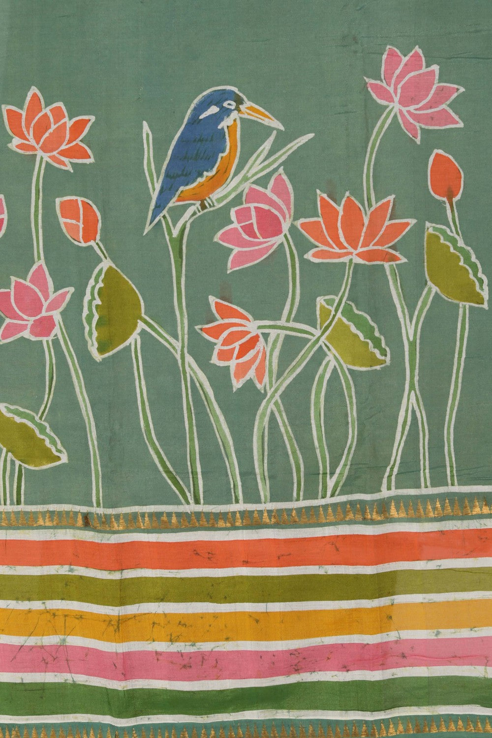 Image of Mangalgiri Silk Batik Printed Saree